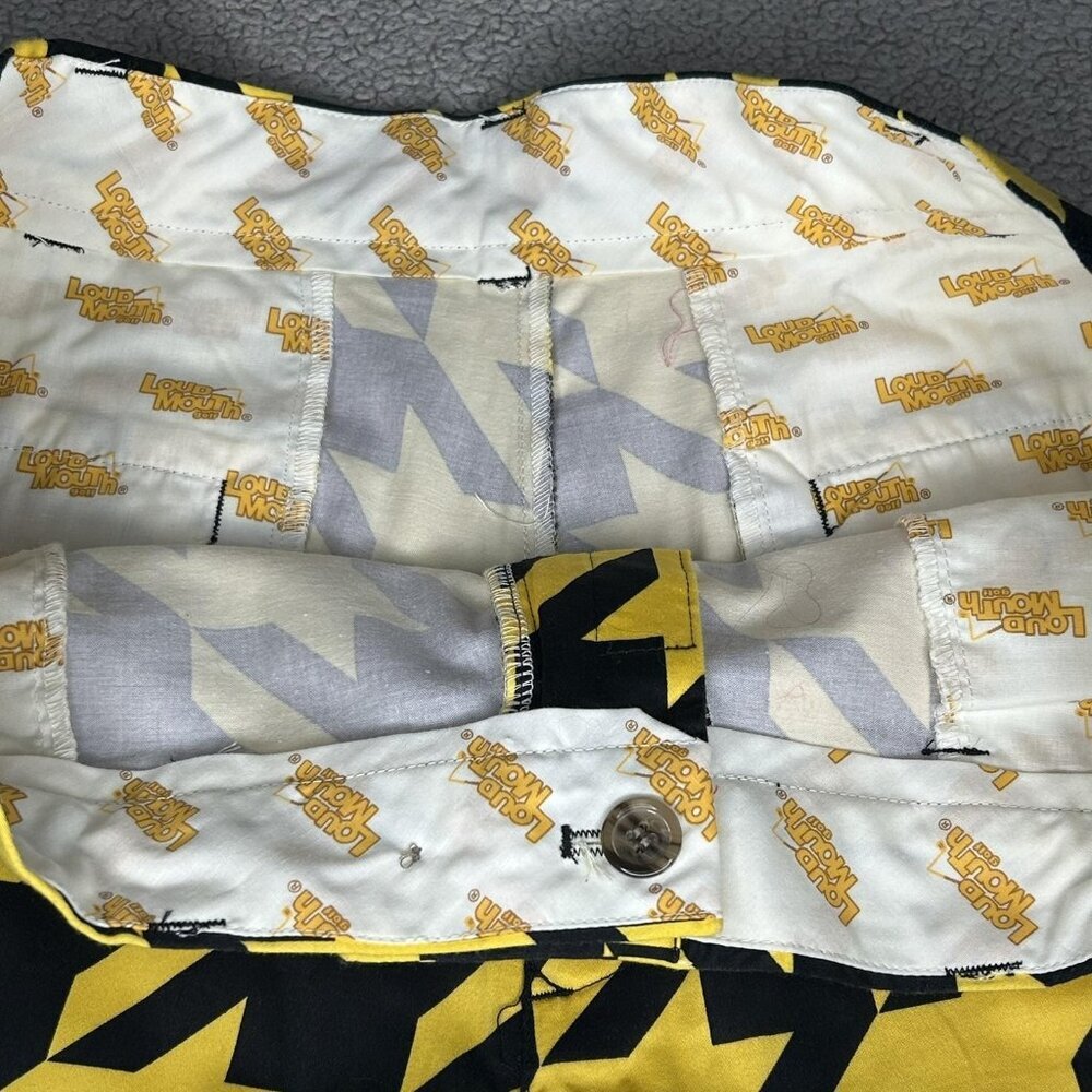 Loudmouth Golf Shorts Mens 38 Yellow Houndstooth Chino Stretch Golf 11 Inseam - Picture 4 of 10